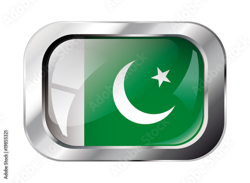 pakistan shiny button flag vector illustration. Isolated abstrac