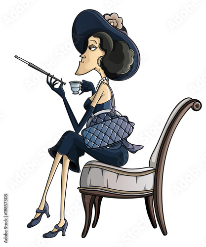 Retro lady isolation