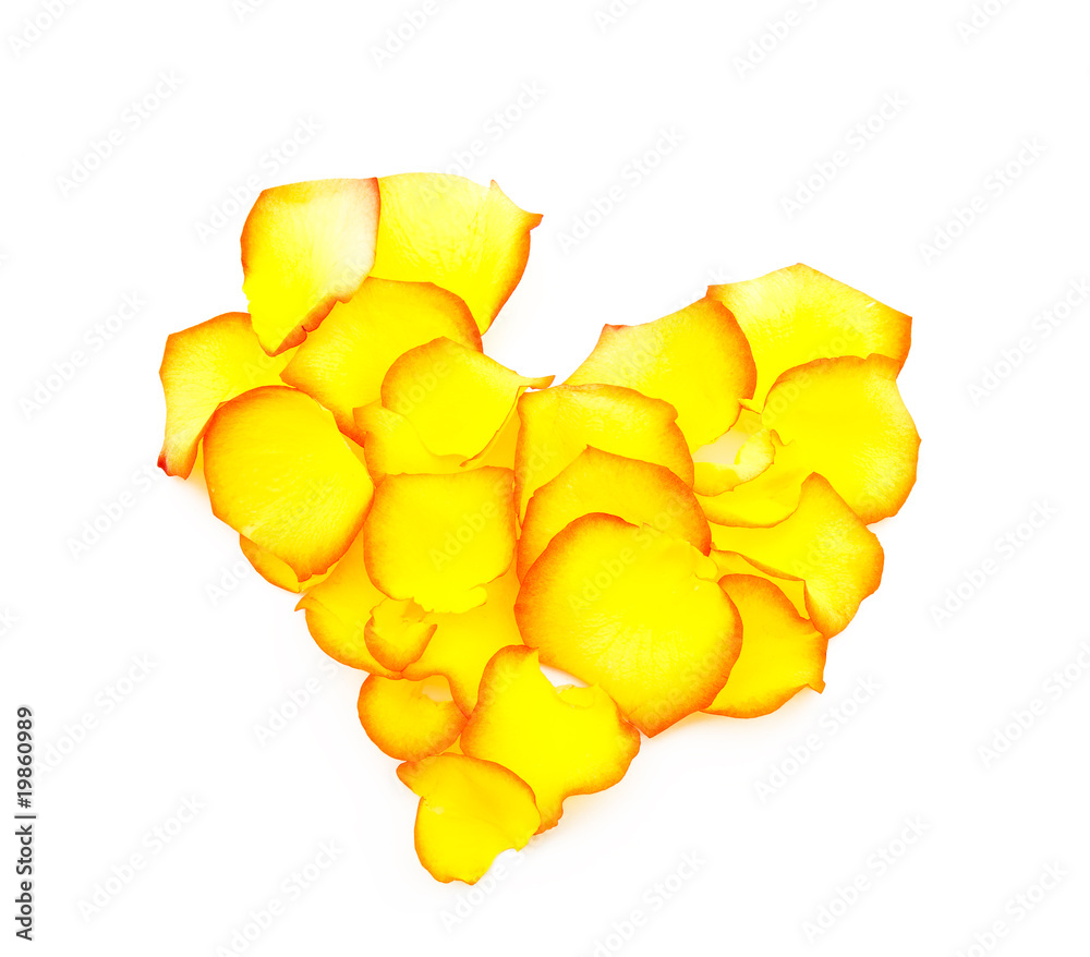 Symbol in the form of red heart from petals Symbol in the form of red heart from petals