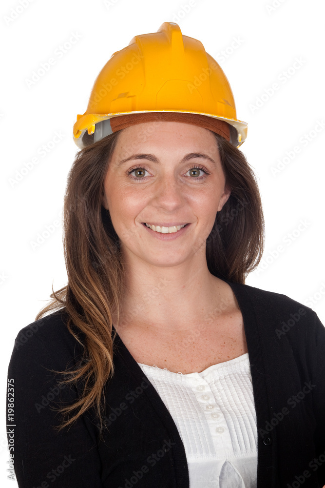 Young engineer with and security helmet Young engineer with and security helmet