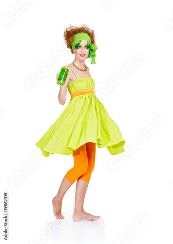 girl with green beer