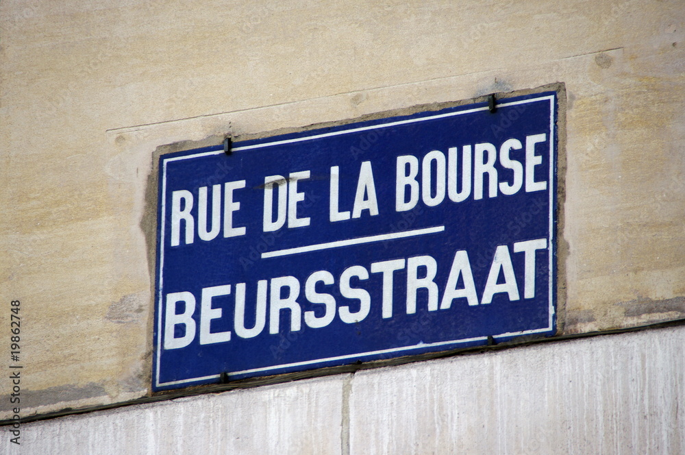 Rue de la Bourse, Beursstraat. Bruxelles. Belgique.