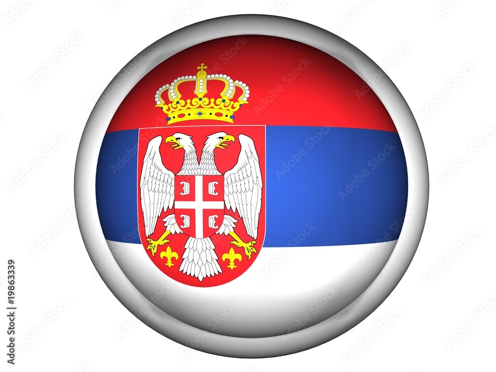 National Flag of Serbia | Button Style |