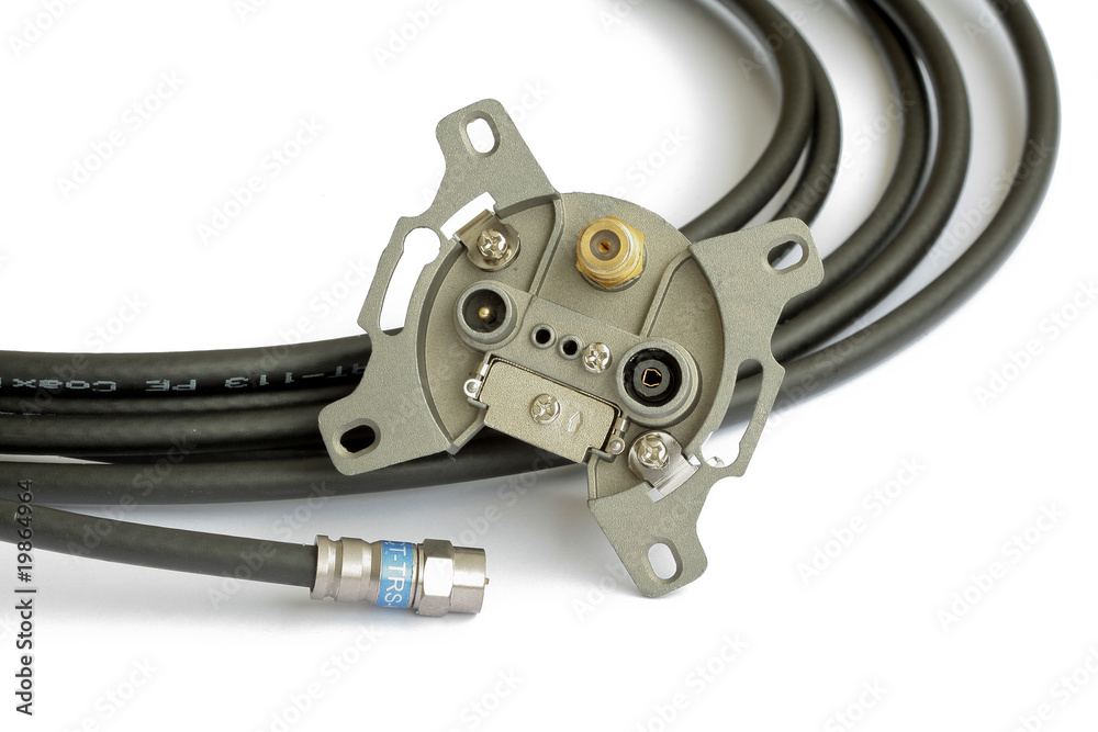 CATV coaxial cable and antenna wall outlet CATV coaxial cable and antenna wall outlet
