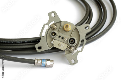 CATV coaxial cable and antenna wall outlet