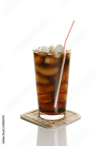 Soft drink with a straw