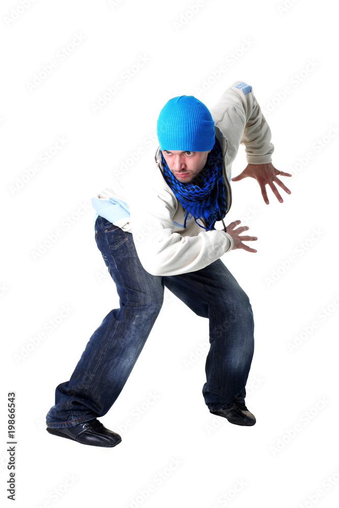 cool man modern dancer isolated on white cool man modern dancer isolated on white