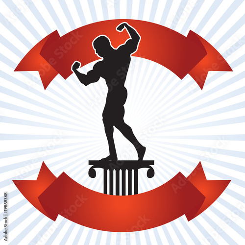 body building contest logo vector