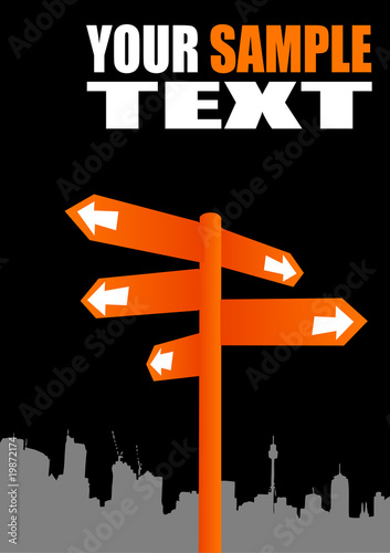 signpost on gray city shape