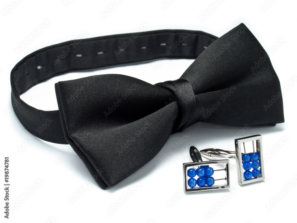 Black bow ties and abacus cufflinks Black bow ties and abacus cufflinks