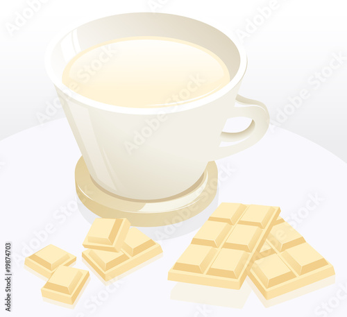 Cup of coffee and milk chocolate