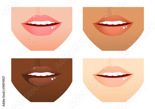 Woman lips different nations