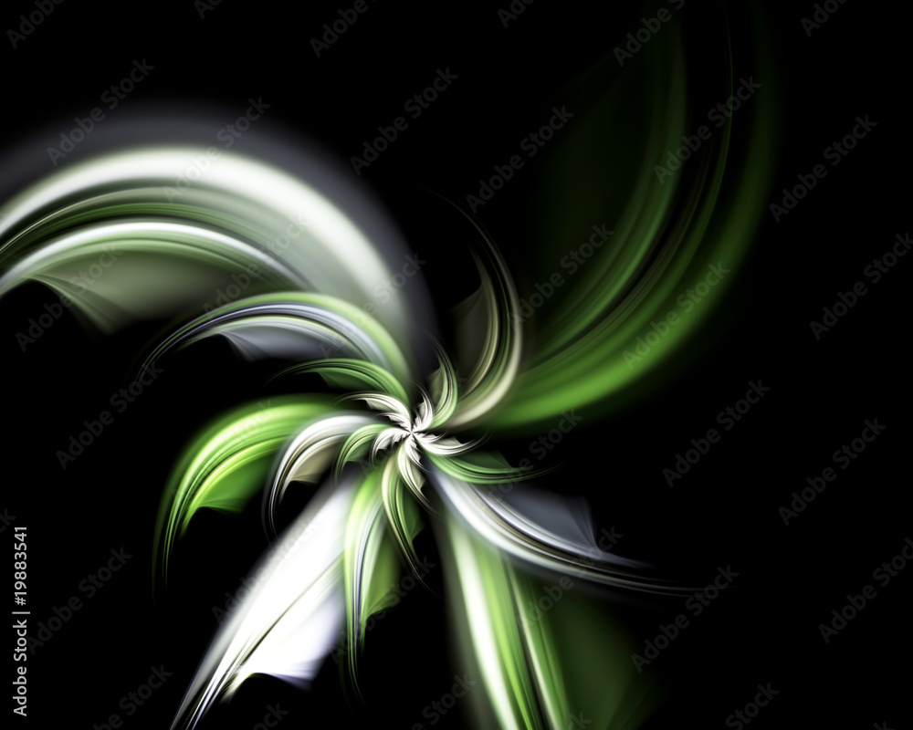 Fototapeta premium Abstract art green spiral backdrop -background (wallpaper) .