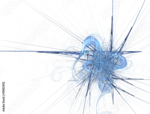 Abstract art blue star (wallpaper) on white background.