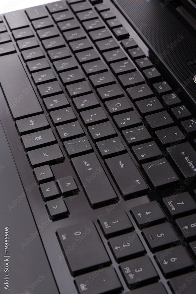 closeup of black laptop keyboard