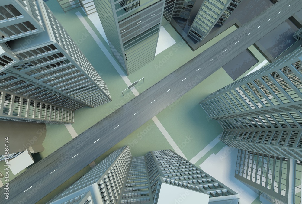 Obraz premium top view city