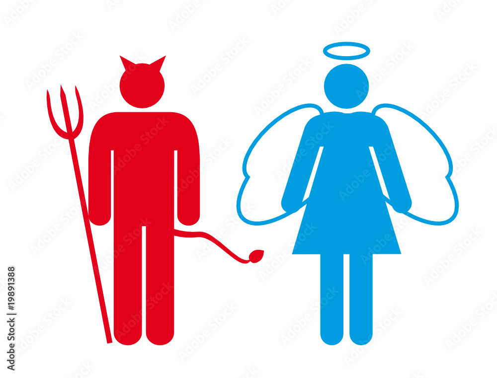 Engel Und Teufel Kostüm Selbst Gemacht Engel und Teufel Stock-Vektorgrafik | Adobe Stock