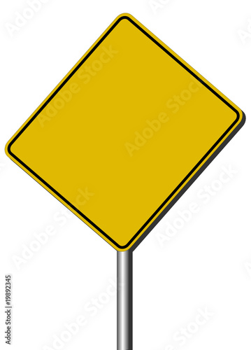 Empty Road Sign 3D - Warning