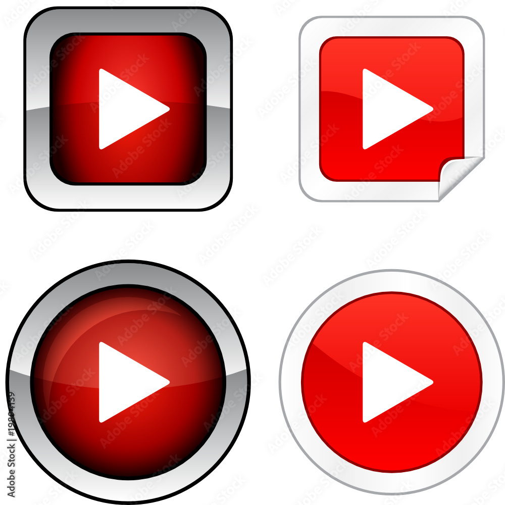 Play web buttons. Vector illustration Play web buttons. Vector illustration