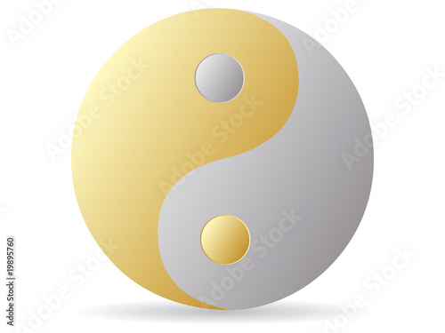 yin and yang - golden and silver