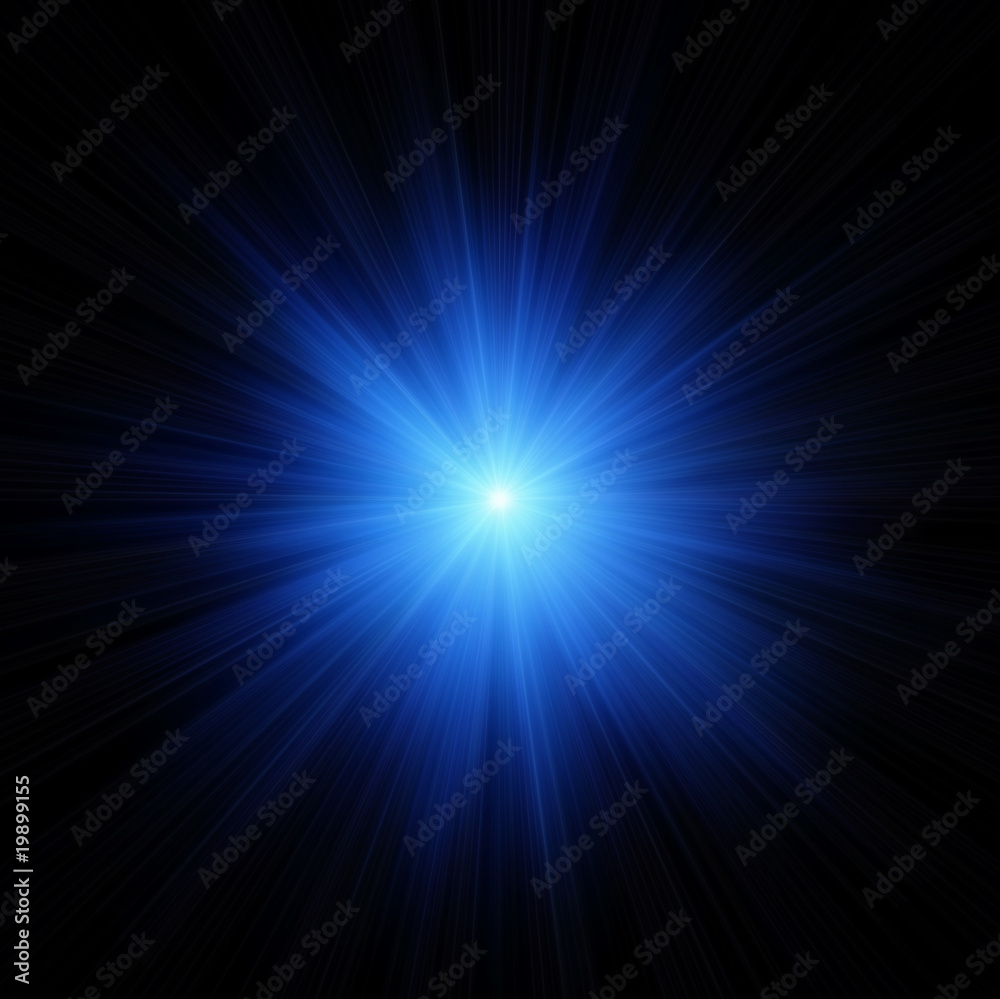 Blue star flash - obrazy, fototapety, plakaty 