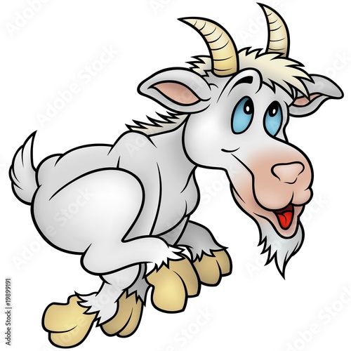 Running Goat- cartoon illustration