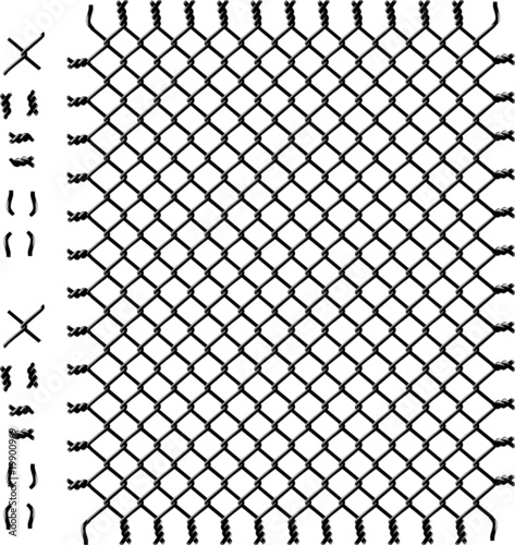 Black woven wire fence vector