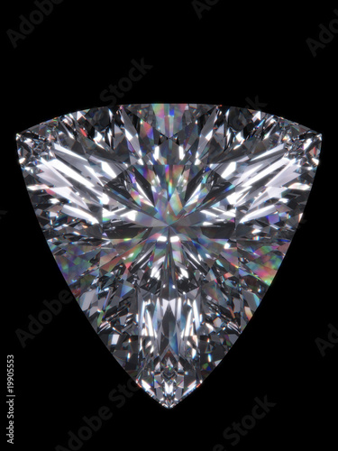 Diamond trillion cut  Diamond series  isolated 3d jewellery 