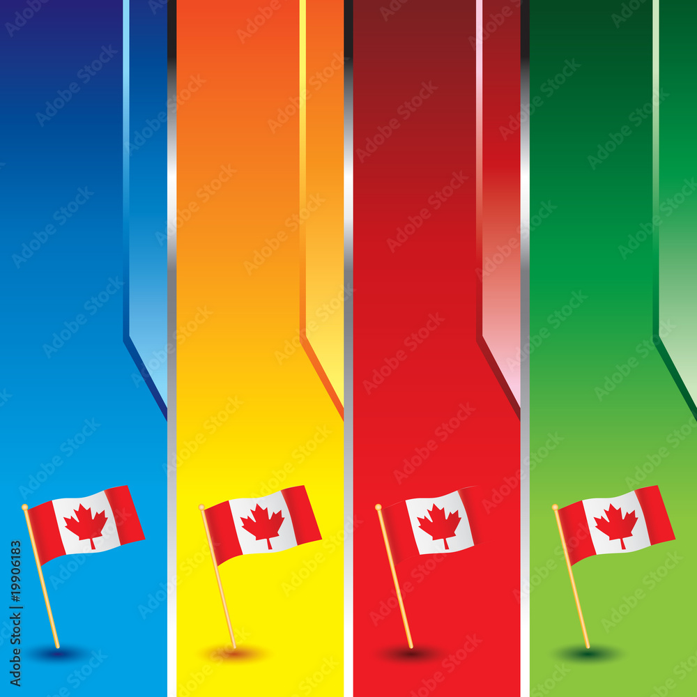 Fototapeta premium canadian flag vertical colored banners
