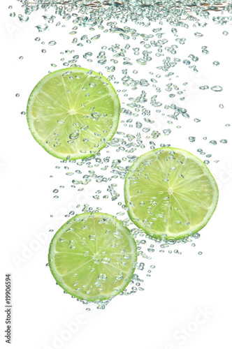 Segments of lime in water