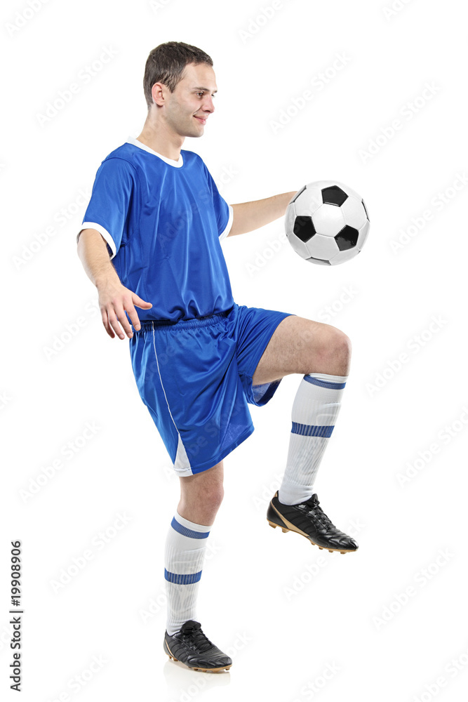 Soccer player with a ball