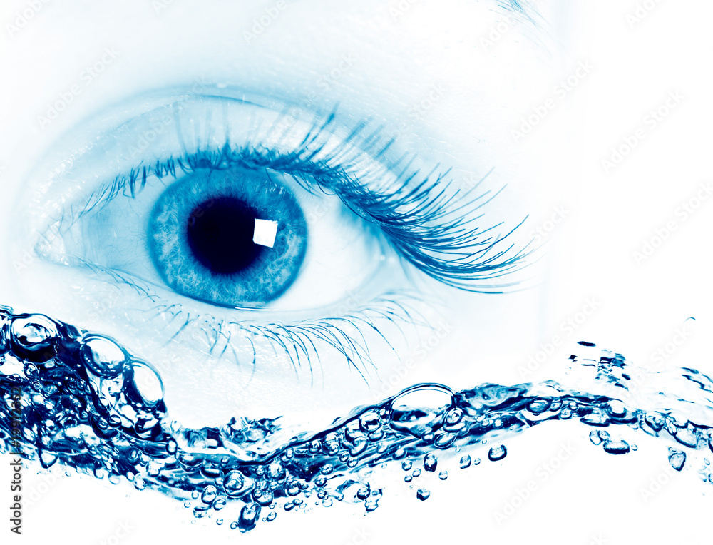 Beautiful blue eyes. on macro