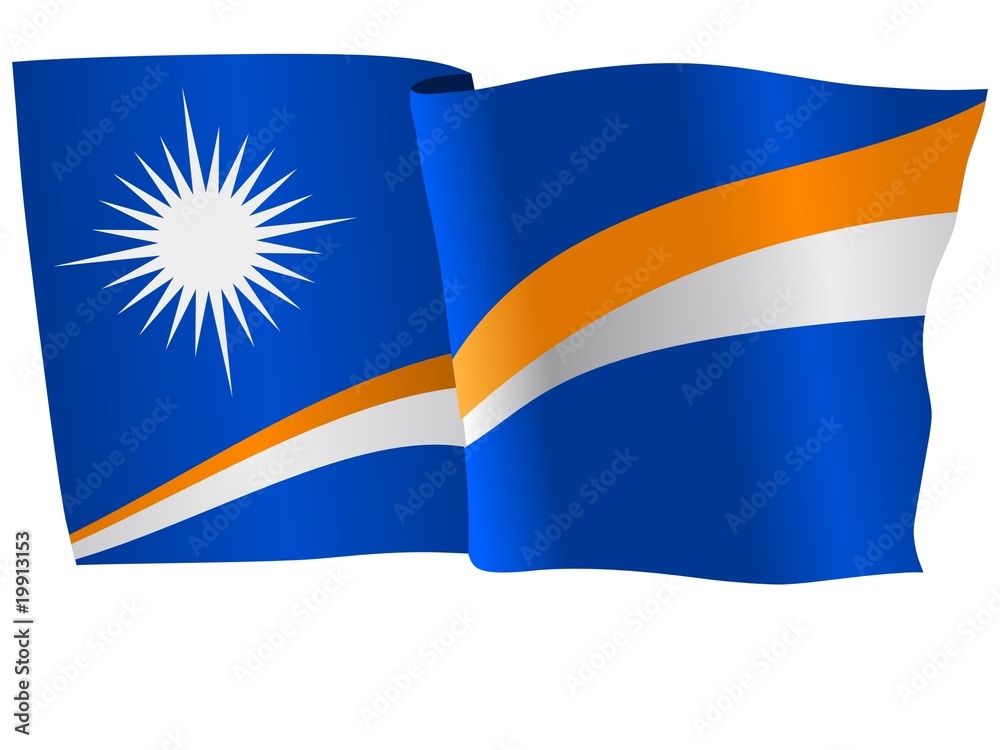 Fototapeta premium waiving flag of Marshall Islands