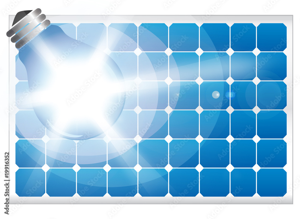 Obraz premium Lampadina e fotovoltaico