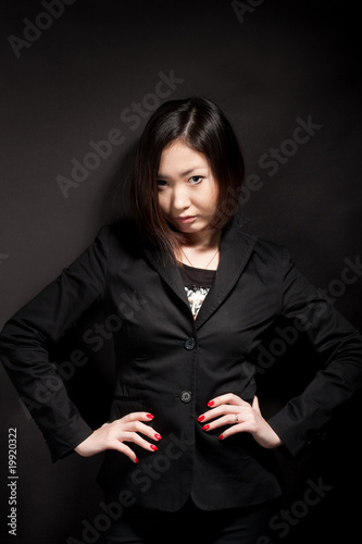 business woman in black jacket