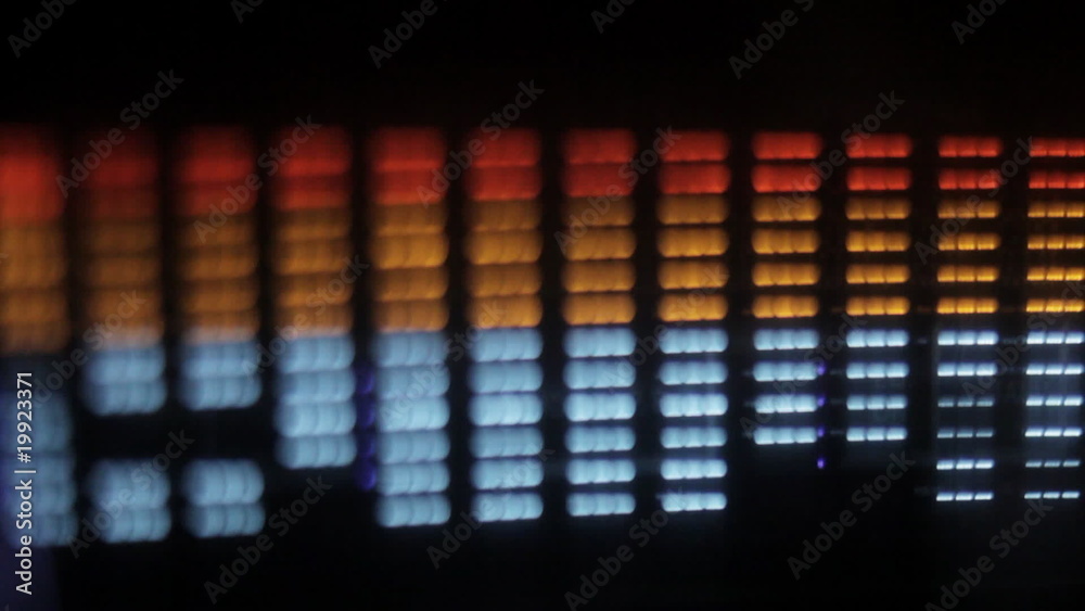 close-up of a hifi graphic equalizer close-up of a hifi graphic equalizer