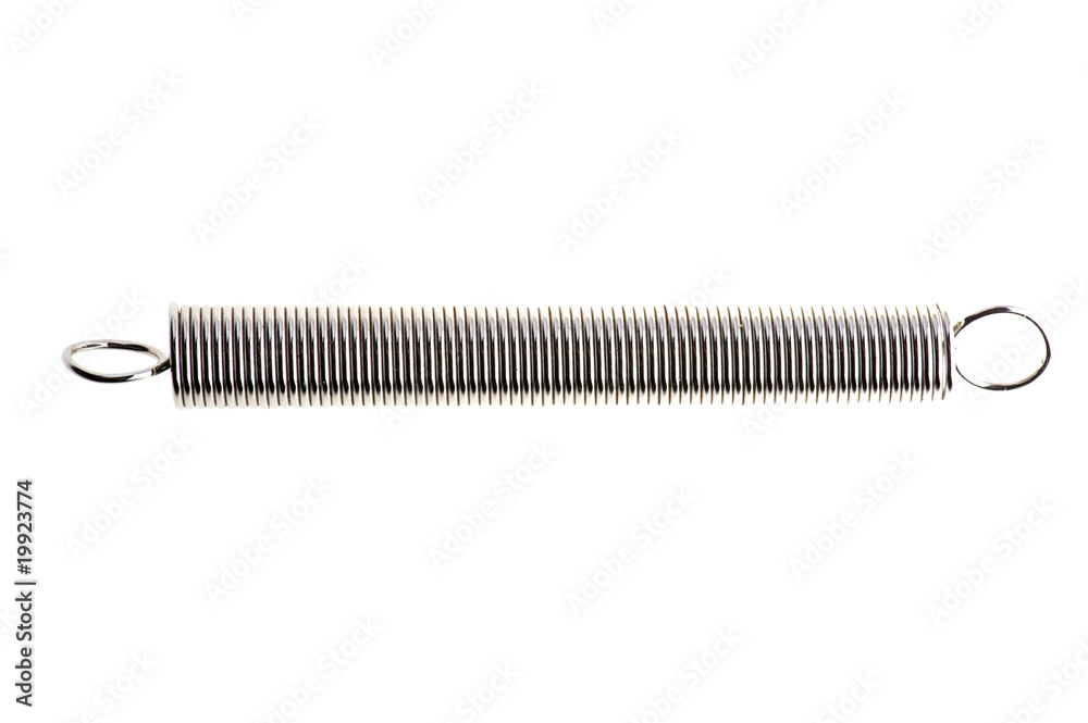 metal spring on white background