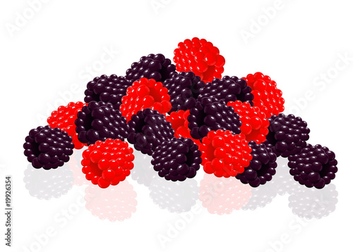 Raspberries and blackberries