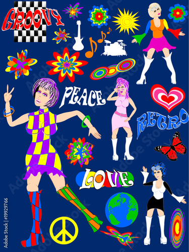 Disco girls dancing