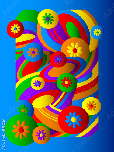 Geometric Abstract Flowers Background