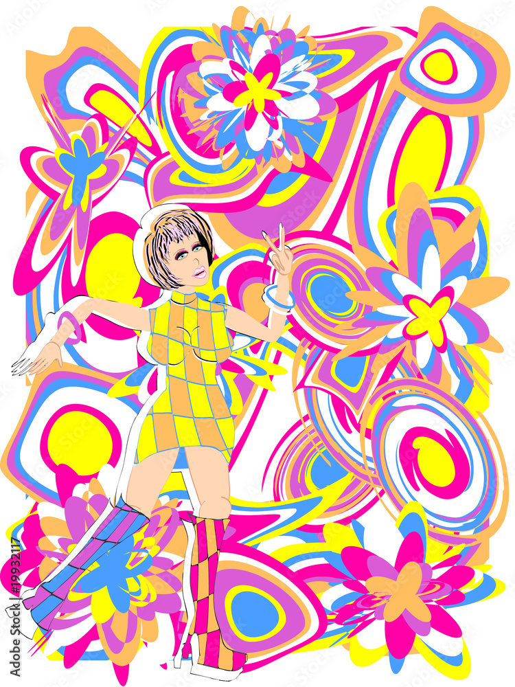 Retro dancing girl Retro dancing girl