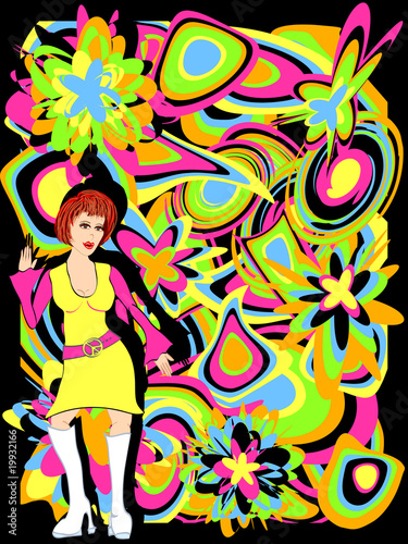 Retro dancing girl
