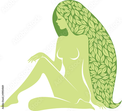 Woman with long healty hair