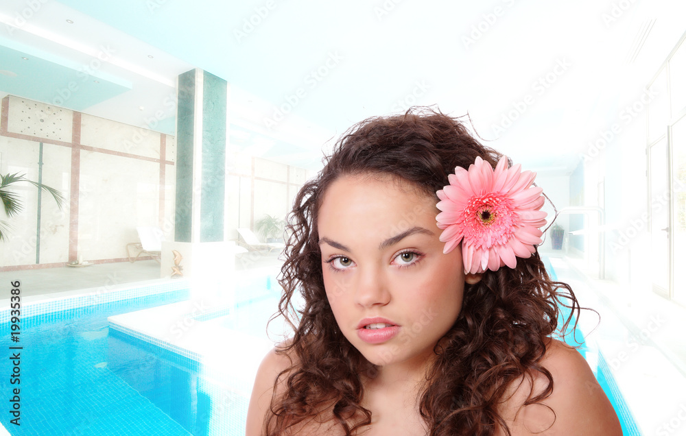 Naklejka premium beautiful woman getting spa treatment