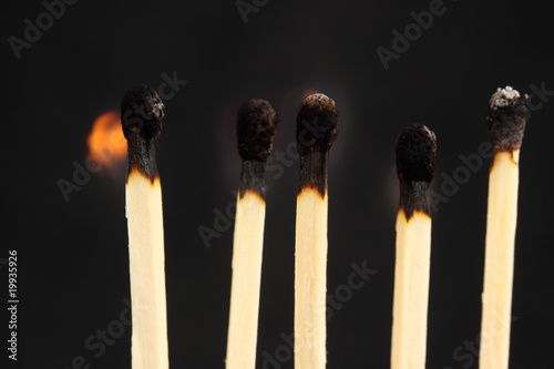 burnt matches.