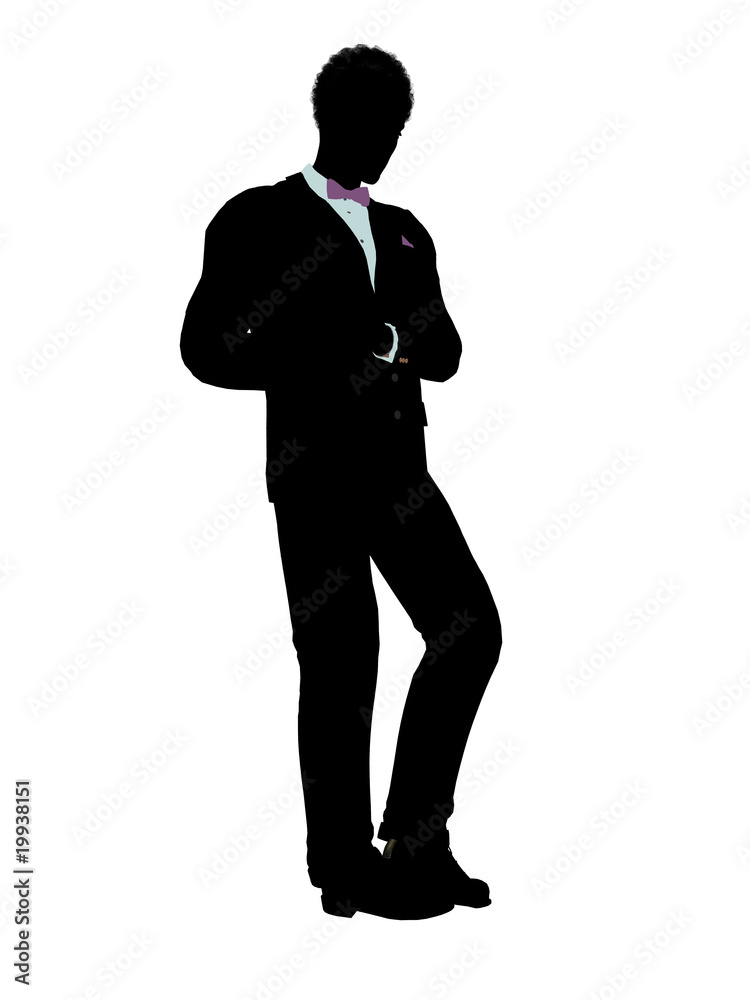 African American Man in a Tuxedo Silhouette African American Man in a Tuxedo Silhouette