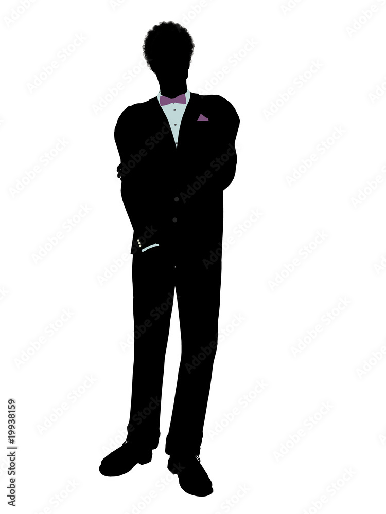 African American Man in a Tuxedo Silhouette African American Man in a Tuxedo Silhouette