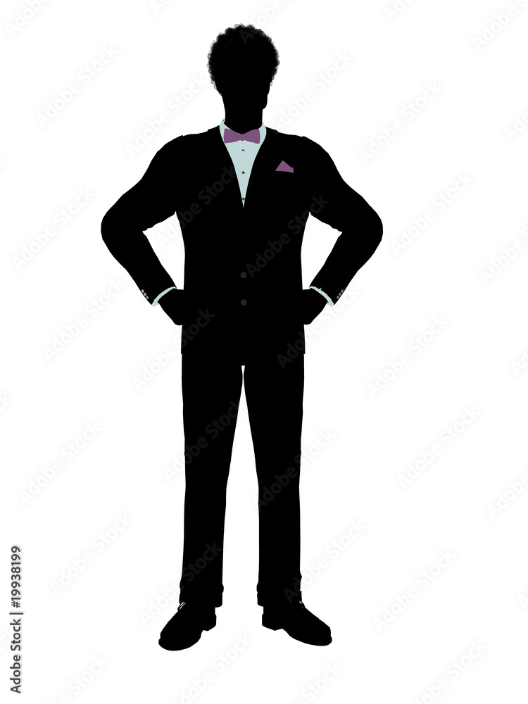 African American Man in a Tuxedo Silhouette African American Man in a Tuxedo Silhouette