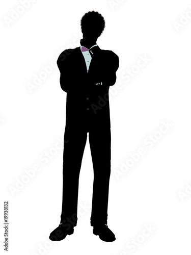 African American Man in a Tuxedo Silhouette