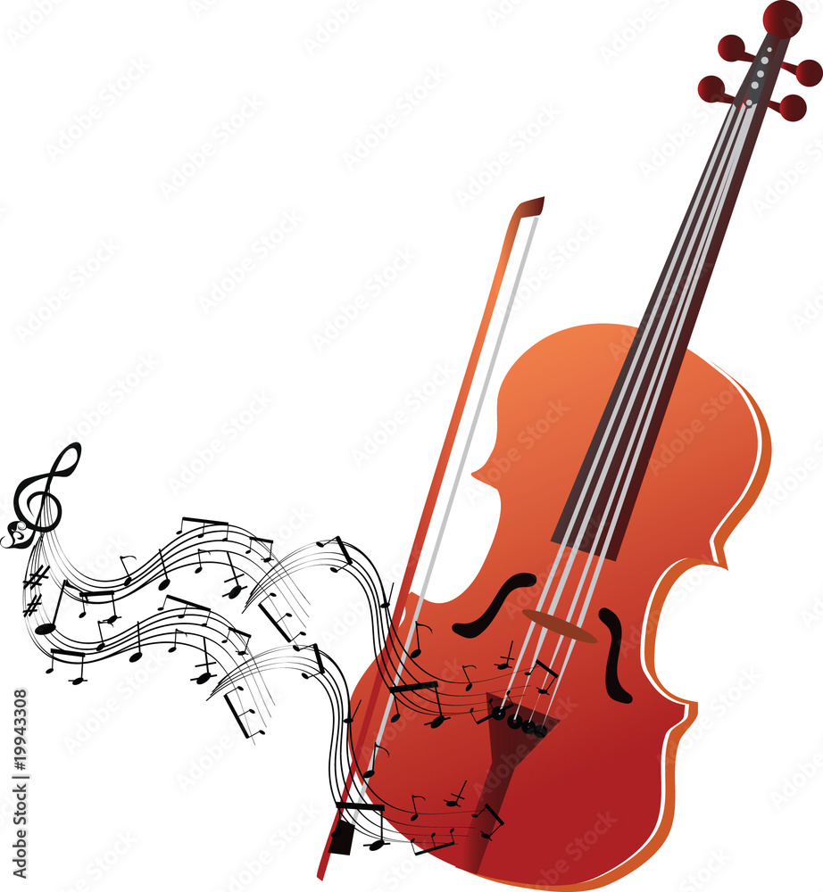 Fototapeta premium Violin and stave